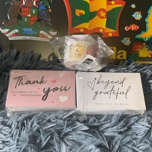100pc thank you cards & 500pc stickers